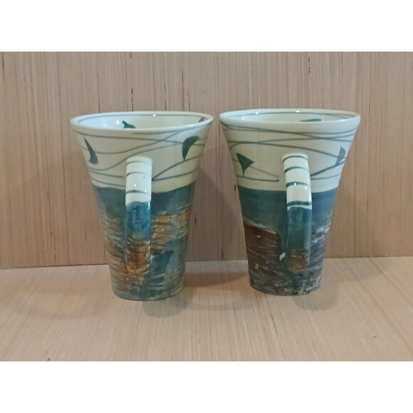 Stoneware Coffee Mugs Set of 2 Microwave and Dishwasher Safe - Picture 2 of 8